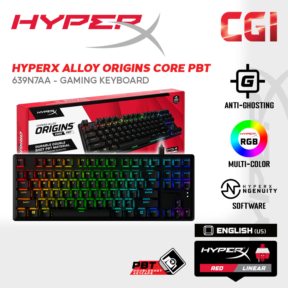 HyperX Alloy Origins 65 Doubleshot PBT Mechanical Wired Gaming Keyboard - 639N7AA
