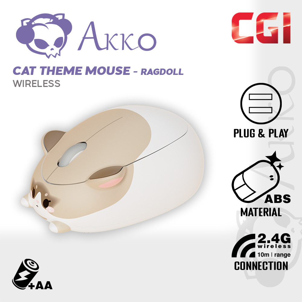 Akko Cat Theme Plug N Play 1200 DPI Wireless Mouse