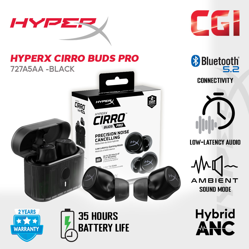 HyperX Cirro Buds Pro Hybrid ANC True Wireless Earbuds - 727A5AA