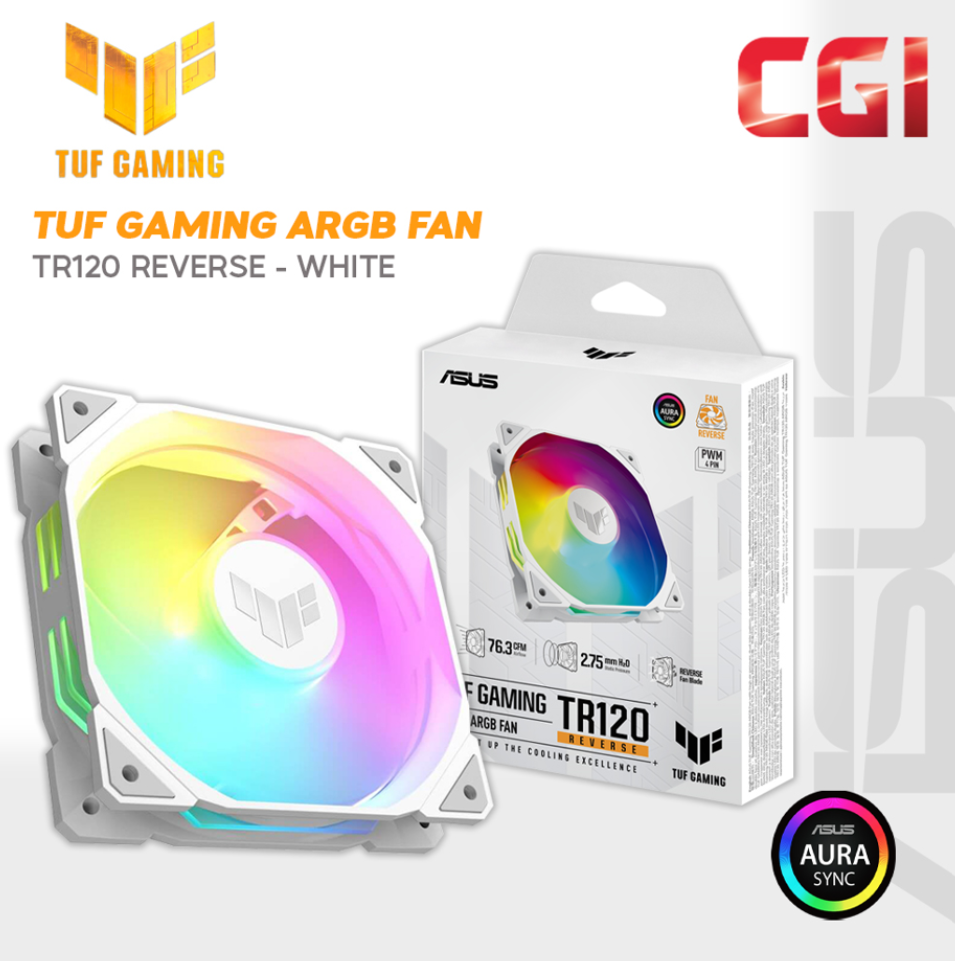 Asus TUF Gaming TR120 ARGB Reverse 3.3mm H2O LED Matrix Aura Sync Chassis Fan