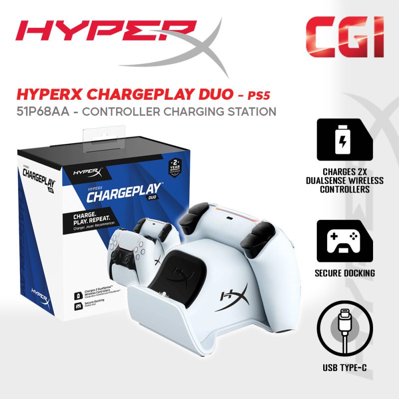 HyperX ChargePlay Duo - Controller Charging Station for PS5 - 51P68AA