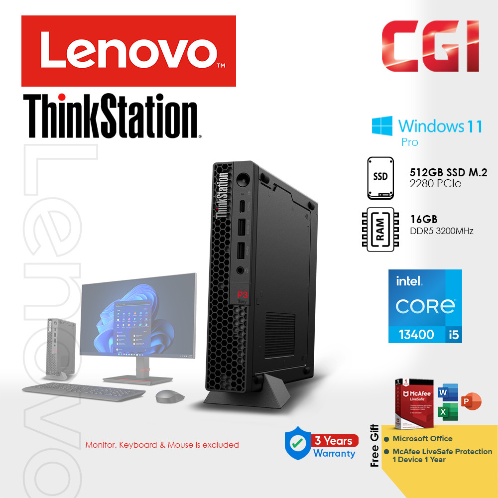 Lenovo ThinkStation P3 Tiny I5-13400 16D5 512GB Win11Pro 3Y Desktop
