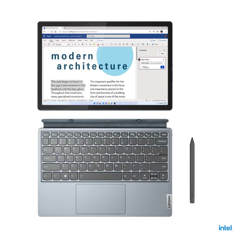 Lenovo 12.4" 82TQ006MMJ Ideapad Duet 5 12IAU i5-1235U 8GB 256GB 2.5K LTPS 500 Nits Win11Home 3Y Wrty Multi-Touch Keyboard Detachable Laptop