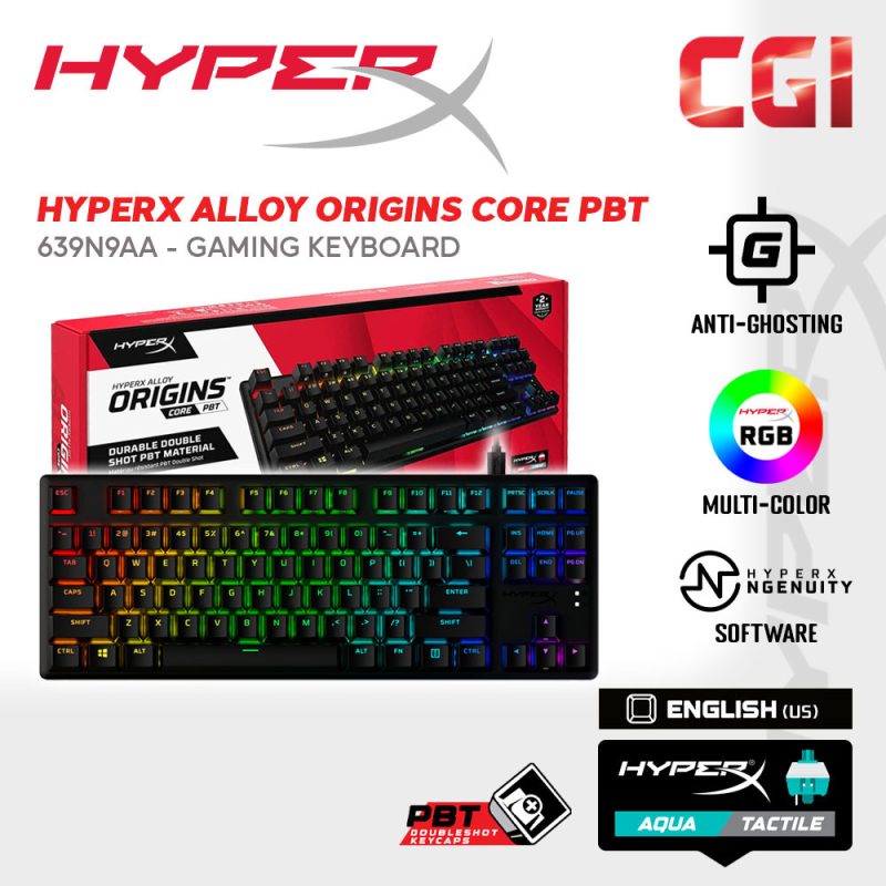 HyperX Alloy Origins Core PBT Mechanical Wired Gaming Keyboard - HX Blue (639N9AA)