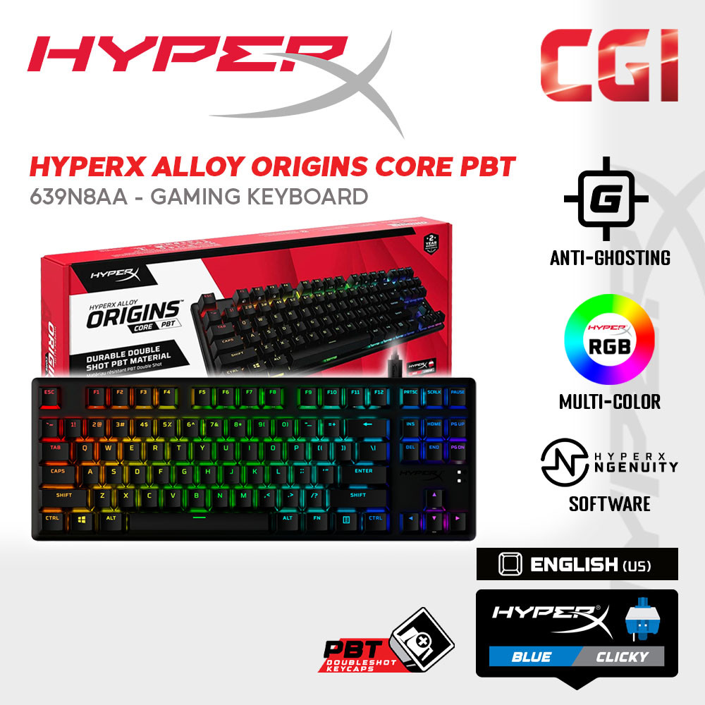 HyperX Alloy Origins Core PBT Mechanical Wired Gaming Keyboard - HX Blue (639N8AA)