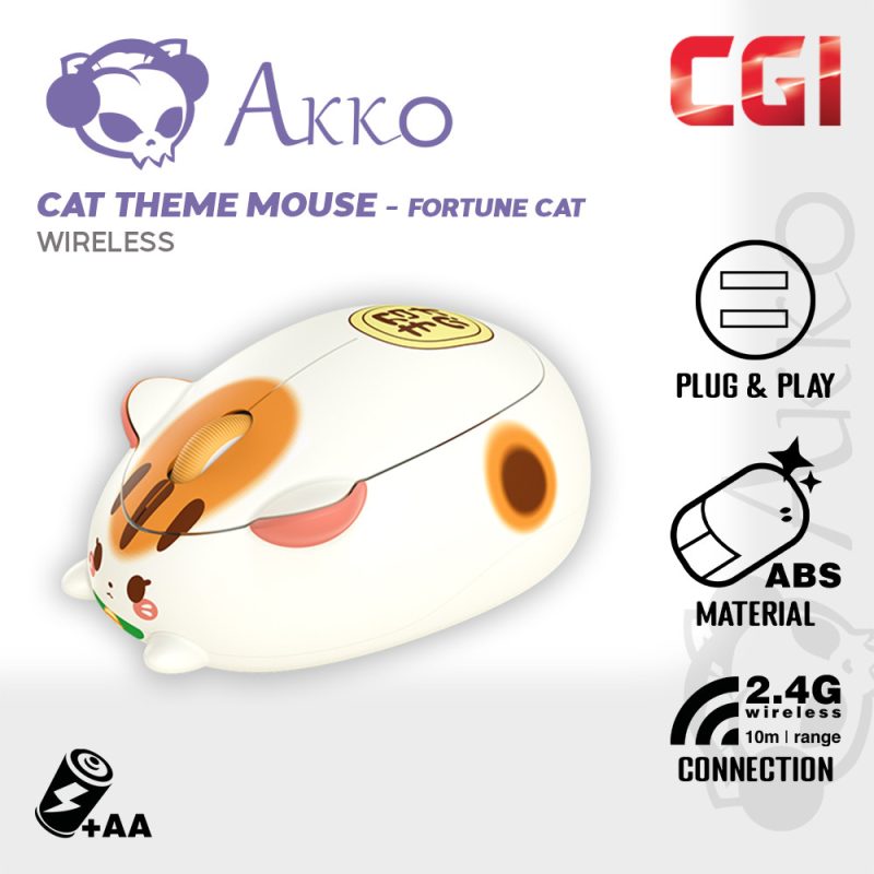 Akko Cat Theme Plug N Play 1200 DPI Wireless Mouse
