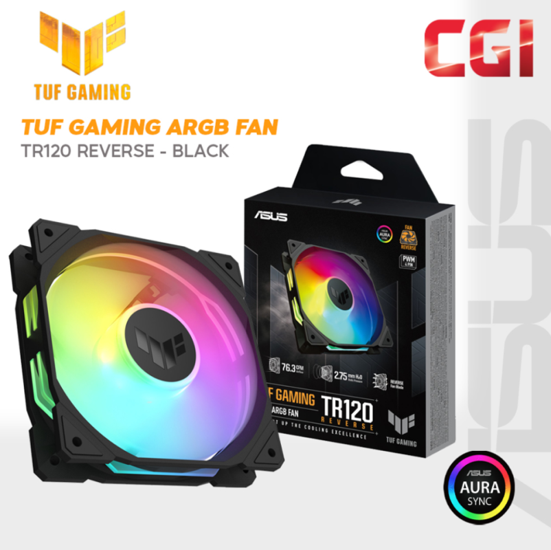 Asus TUF Gaming TR120 ARGB Reverse 3.3mm H2O LED Matrix Aura Sync Chassis Fan