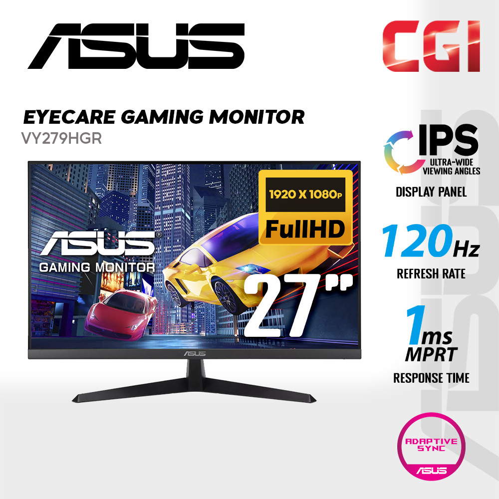 Asus 27" VY279HGR IPS FHD Adaptive Sync 120Hz 1ms Antibacterial Eye Care Gaming Monitor