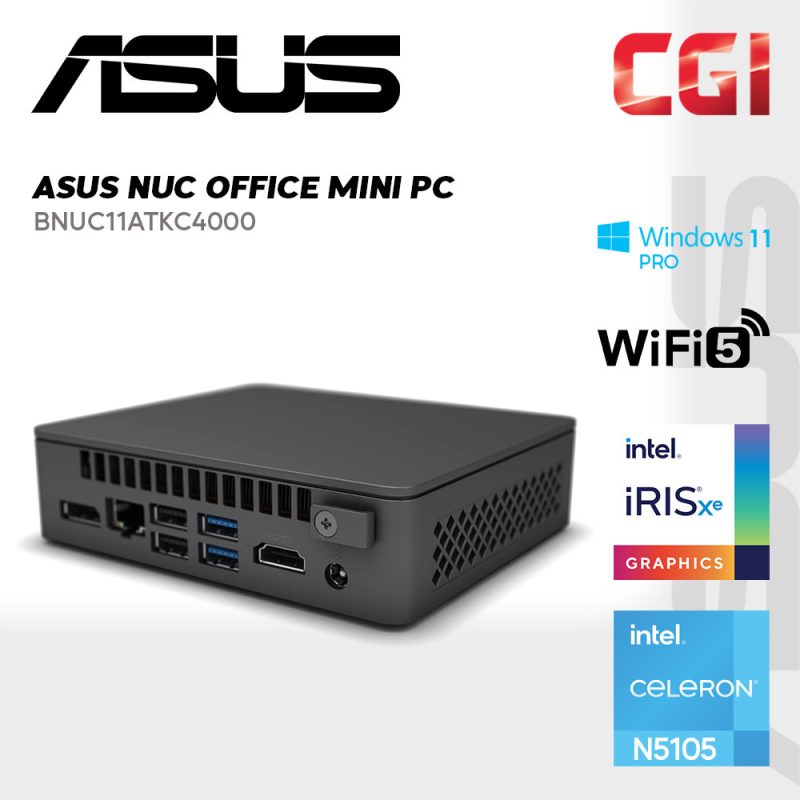 Asus NUC BNUC11ATKC4000 Intel Celeron N5105 Integrated Graphics Win11Pro with Office Mini PC