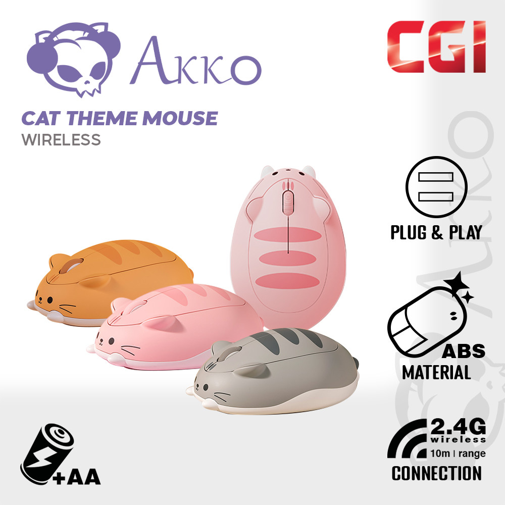 Akko Cat Theme Plug N Play 1200 DPI Wireless Mouse