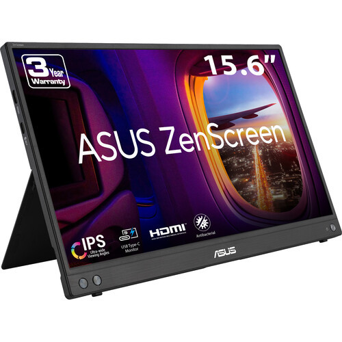 Asus 16" Zenscreen MB16AHV IPS FHD USB-C Mini HDMI Antibacterial Treatment Ultraslim Portable Monitor