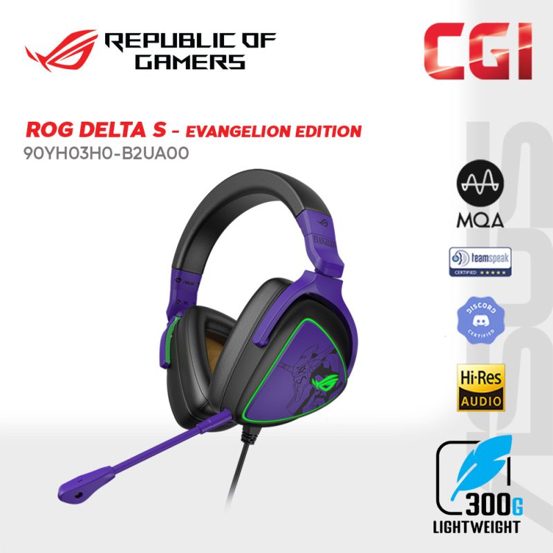 Asus ROG Delta S Eva Ai Noise Cancelling Detachable Microphone Wired Headset