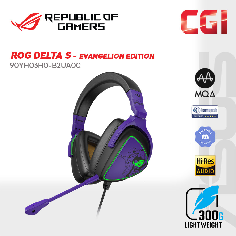 Asus ROG Delta S Eva Ai Noise Cancelling Detachable Microphone Wired Headset