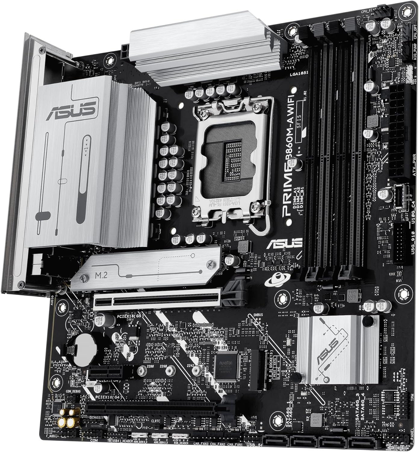 Asus Prime B860M-A-WIFI-CSM 8666+ MT/s DDR5 PCIe 5.0 WiFi 6E Windows 11 Aura Sync Motherboard