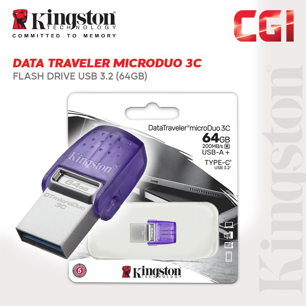 Kingston DataTraveler MicroDuo 3C USB-C USB-A USB Flash Drive