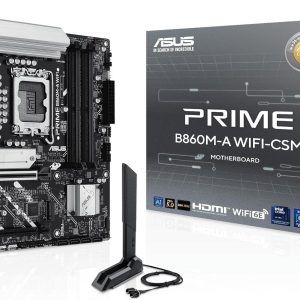 Asus Prime B860M-A-WIFI-CSM 8666+ MT/s DDR5 PCIe 5.0 WiFi 6E Windows 11 Aura Sync Motherboard