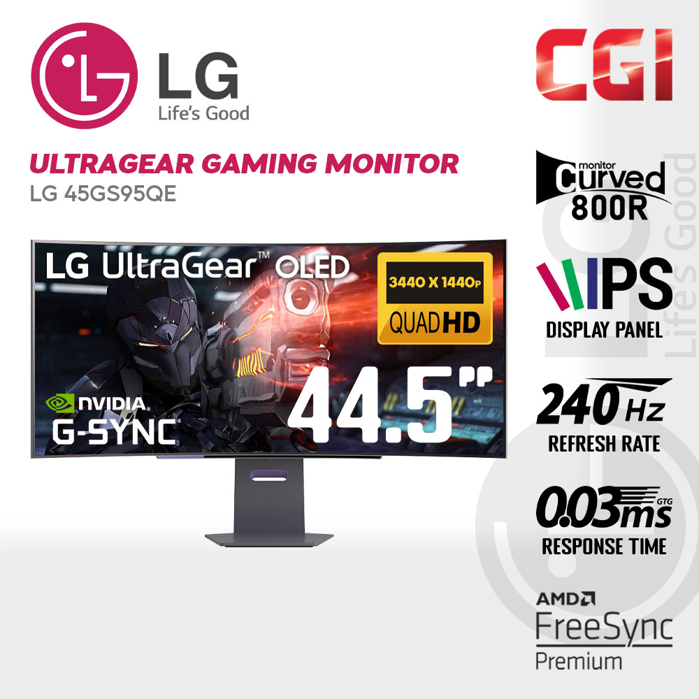 LG 45" UltraGear? OLED WQHD 240Hz 0.03ms G-Sync Compatible 800R Curved Gaming Monitor