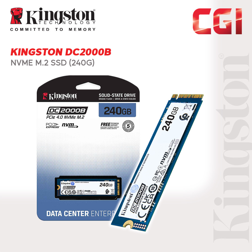 Kingston DC2000B PCIe 4.0 NVMe M.2 SSD Gen 4x4 PCIe - 240GB/480GB/960GB
