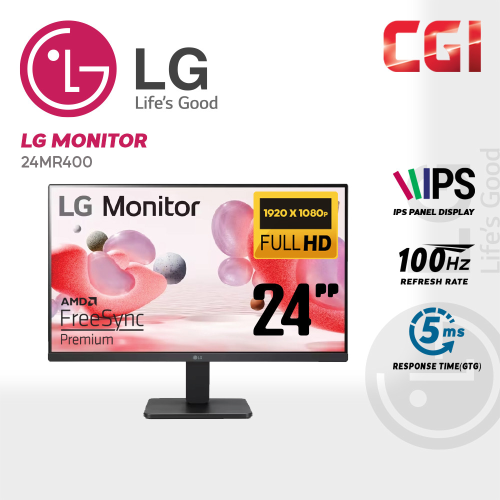 LG 24" 24MR400 IPS FHD AMD FreeSync? 100Hz 5ms 3-Side Borderless Monitor