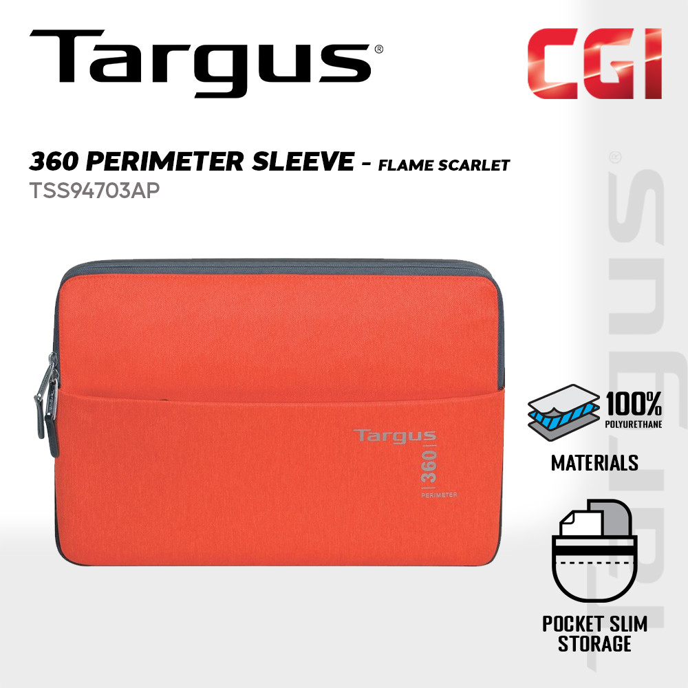 Targus 13.3" 360 Perimeter Laptop Sleeve - Flame Scarlet (TSS94703AP)