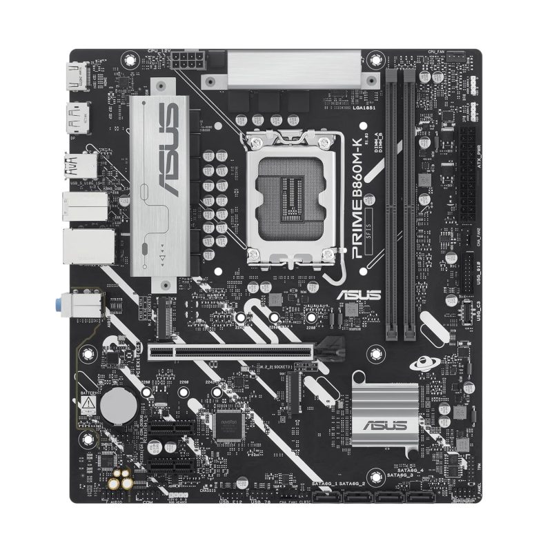 Asus Prime B860M-K-CSM 8800MT/s DRR5 PCIe 4.0 Aura Sync Micro-ATX Motherboard