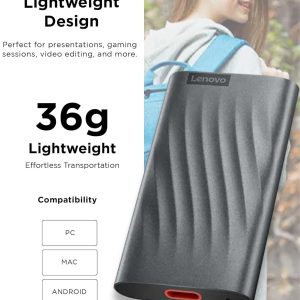 Lenovo PS6 1TB USB-C Lightweight Portable SSD - GXB1M24164