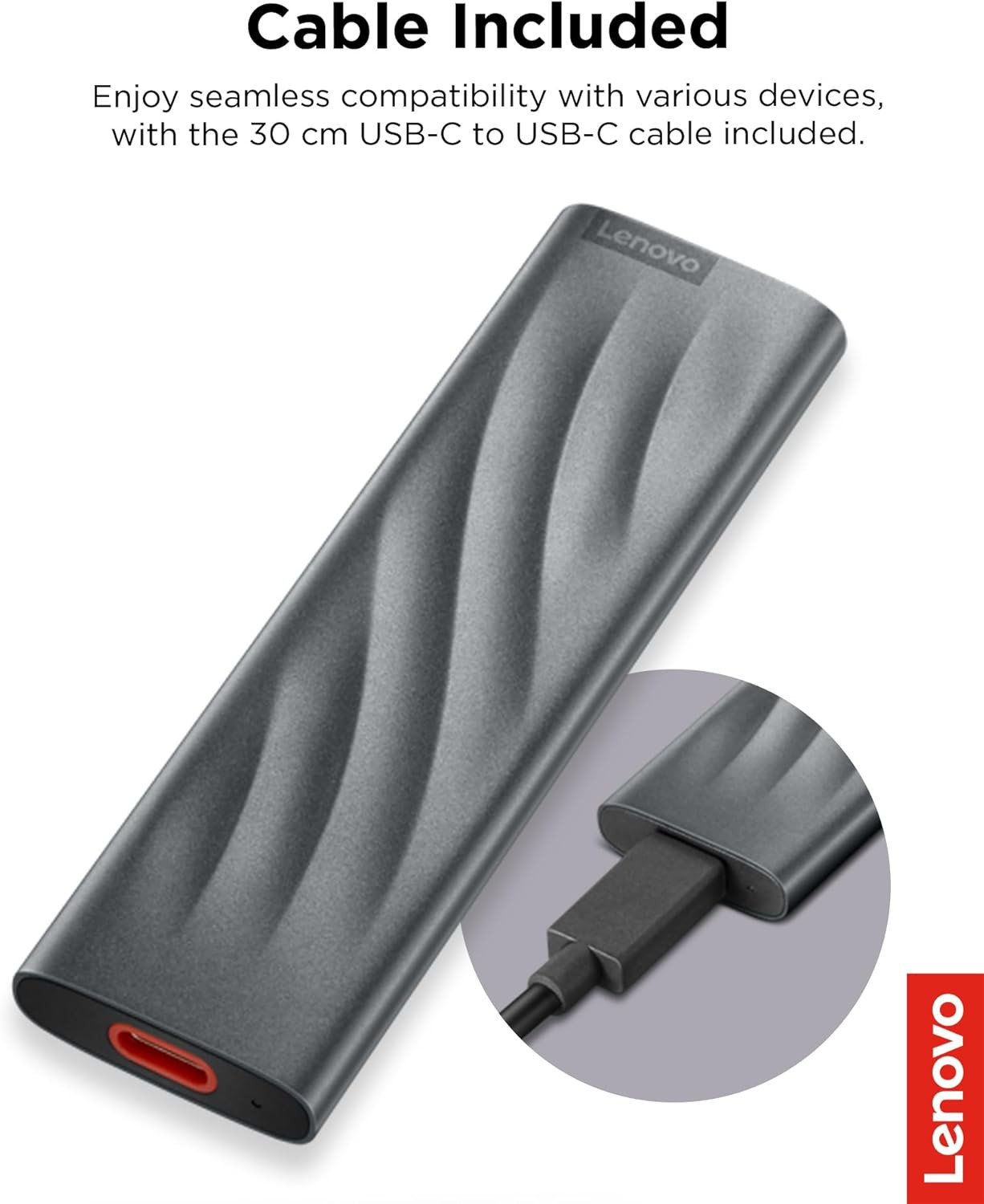 Lenovo PS8 512GB USB-C Lightweight Portable SSD - GXB1M24159