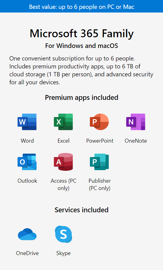 [Digital Version] Microsoft Office 365 Family (ESD) - 6GQ-01403