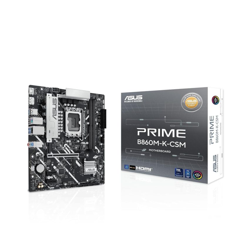 Asus Prime B860M-K-CSM 8800MT/s DRR5 PCIe 4.0 Aura Sync Micro-ATX Motherboard