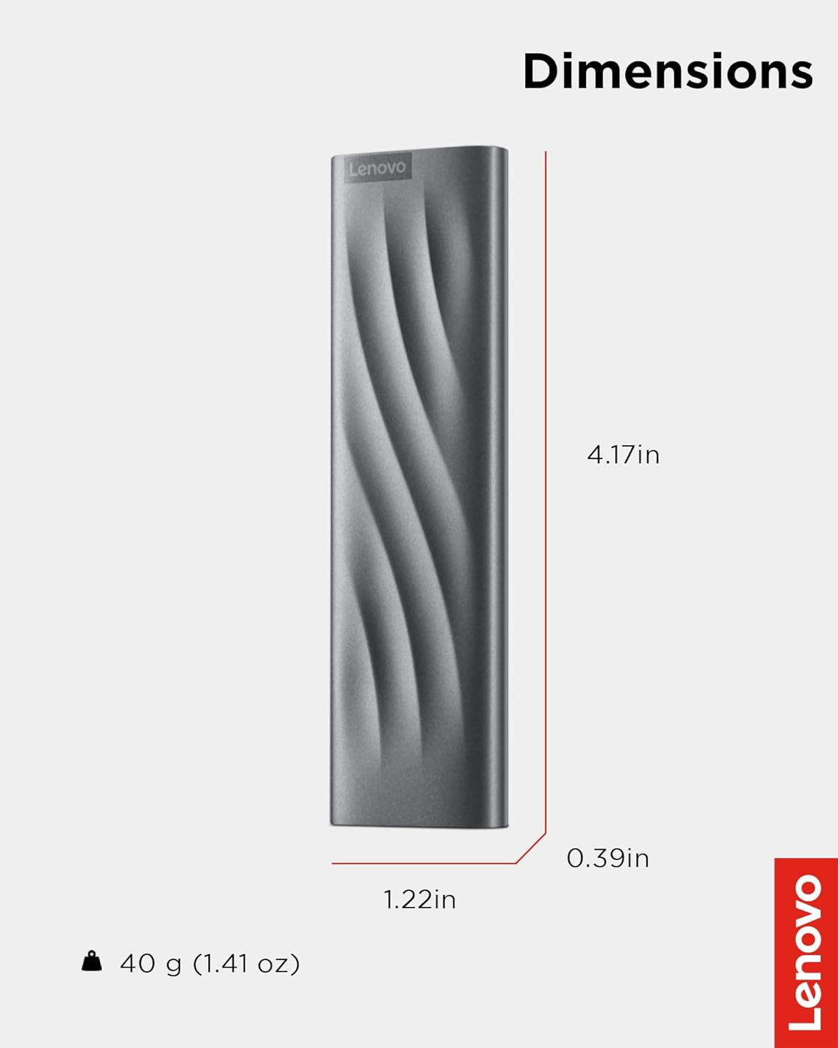 Lenovo PS8 512GB USB-C Lightweight Portable SSD - GXB1M24159