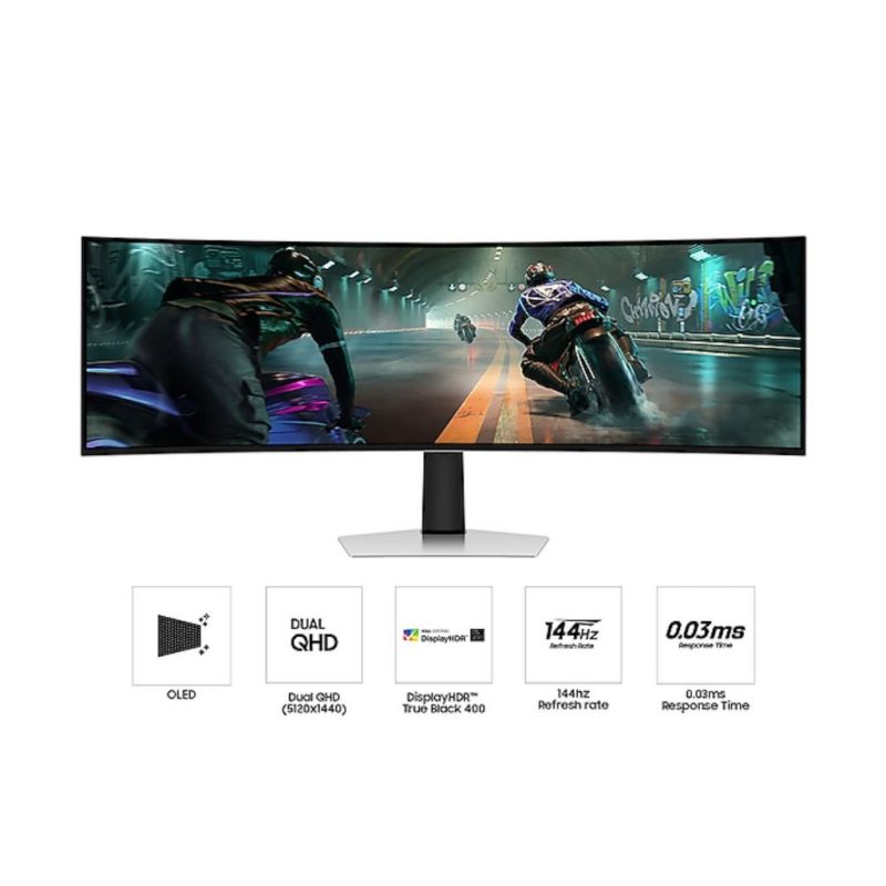 Samsung 49" LS49DG910SEXXS G9 G91SD Odyssey OLED DQHD HDR10+ Freesync Premium Pro 144Hz 0.03ms Ergonomic Curved Gaming Monitior