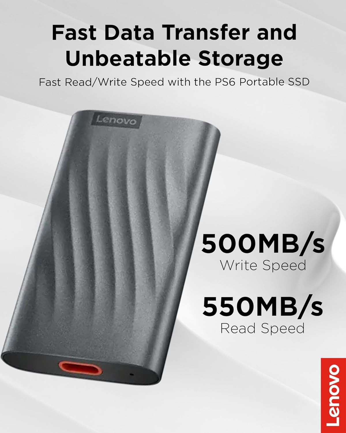 Lenovo PS6 1TB USB-C Lightweight Portable SSD - GXB1M24164