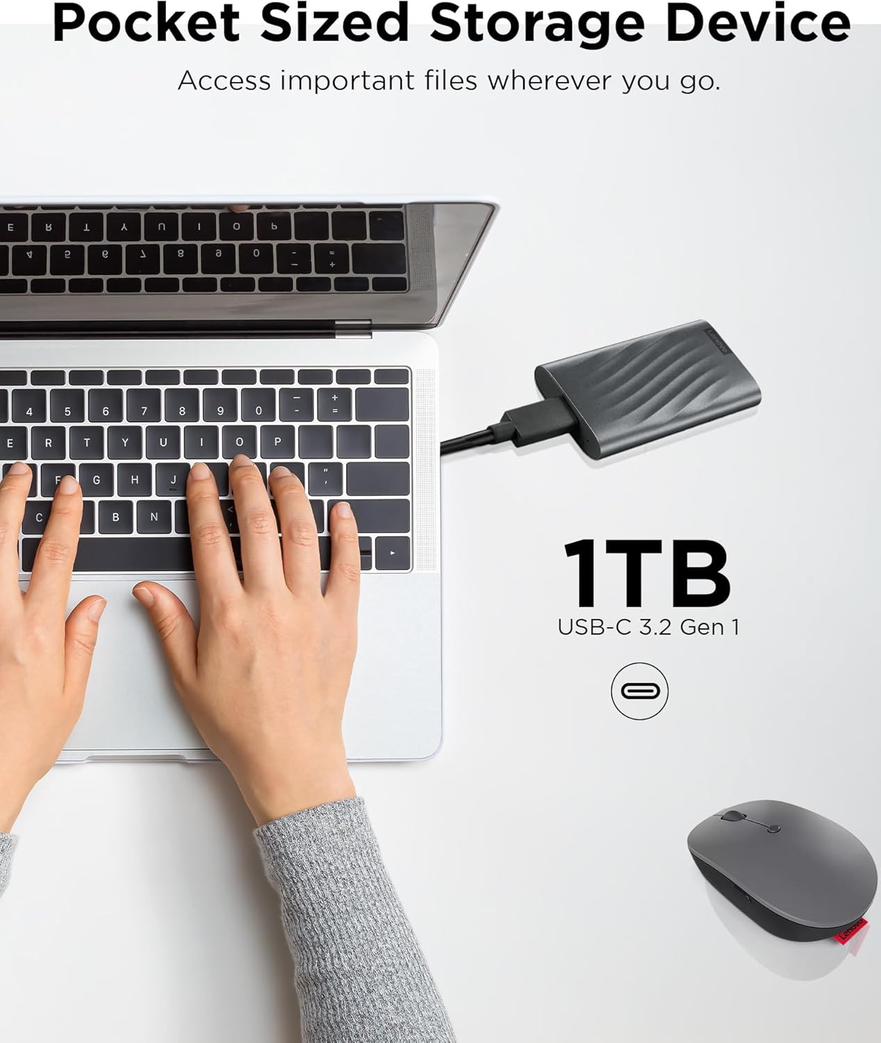Lenovo PS6 1TB USB-C Lightweight Portable SSD - GXB1M24164