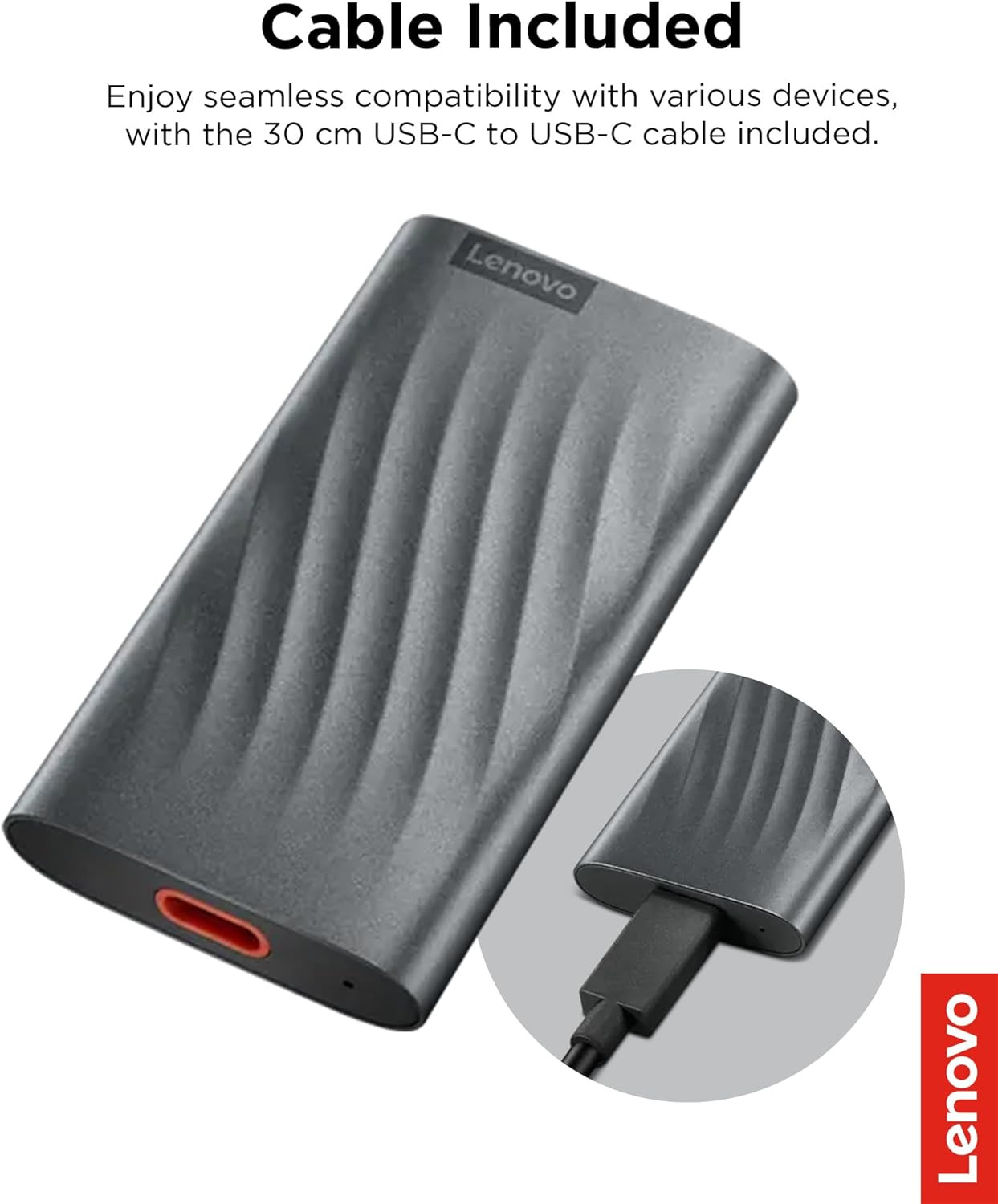 Lenovo PS6 1TB USB-C Lightweight Portable SSD - GXB1M24164