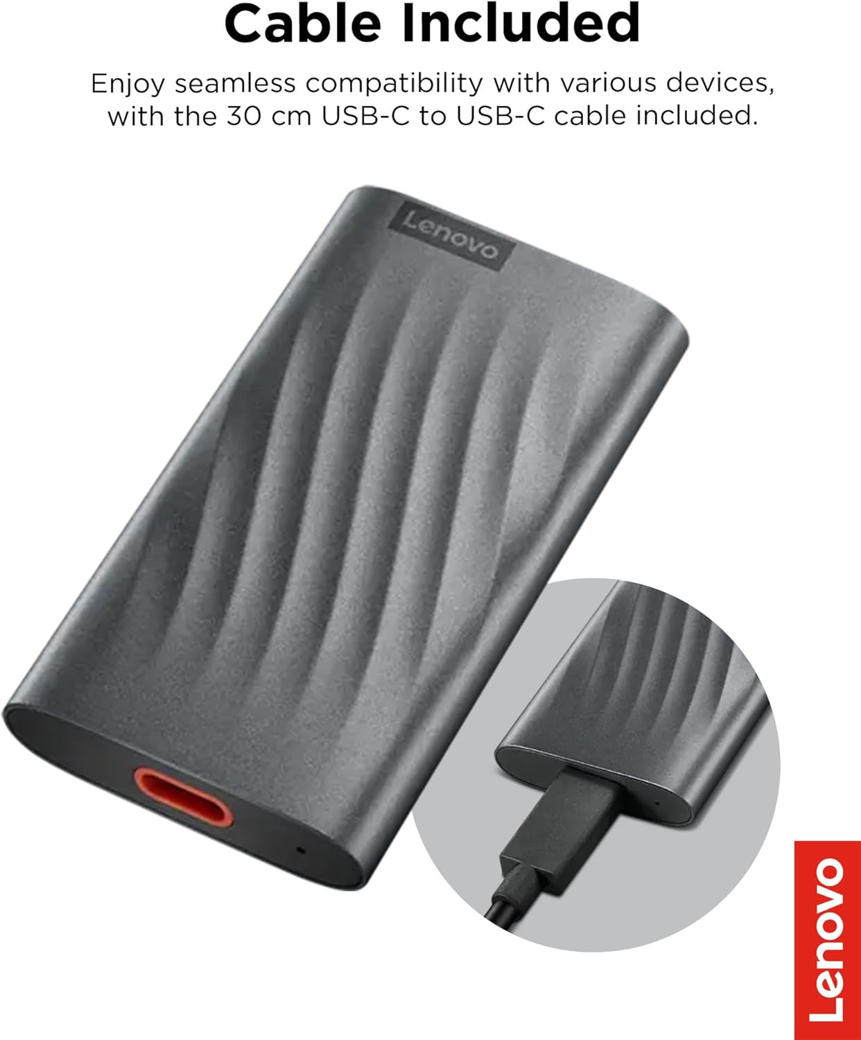 Lenovo PS6 512GB USB-C Lightweight Portable SSD - GXB1M24163