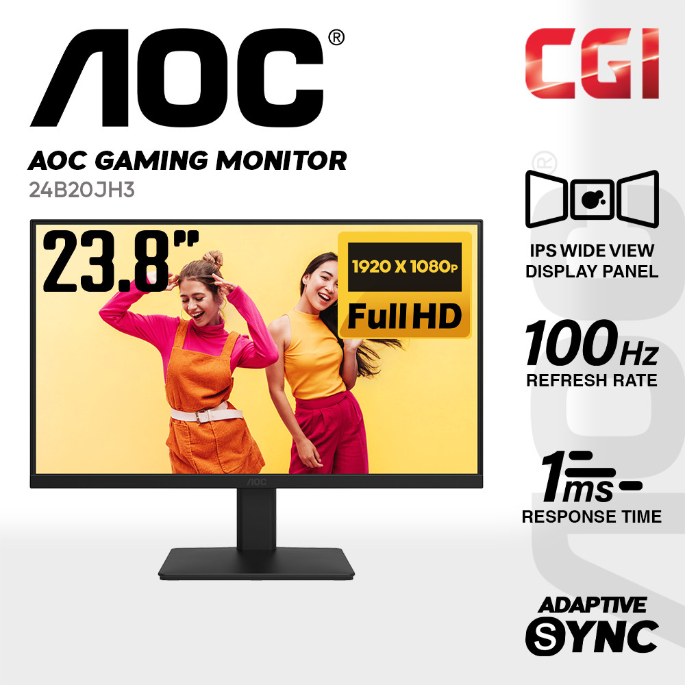 AOC 23.8" 24B20JH3 IPS FHD Adaptive Sync 120Hz 1ms Frameless Design Monitor