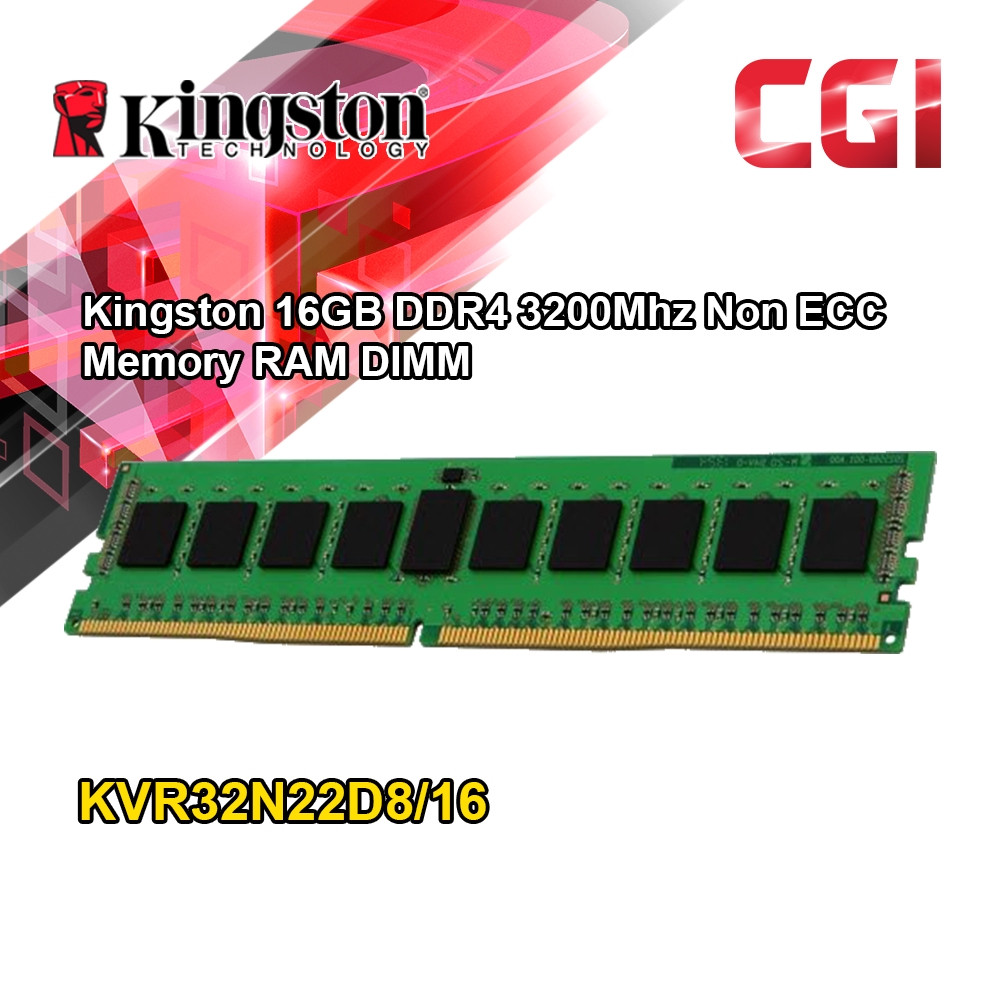 Kingston 16GB DDR4 3200Mhz Deskstop Value Ram - KVR32N22D8/16
