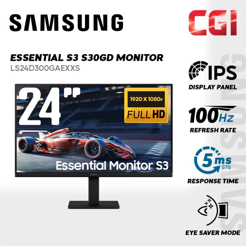 Samsung S3 24" LS24D300GAEXXS IPSFHD 100Hz 5ms Gaming Monitor