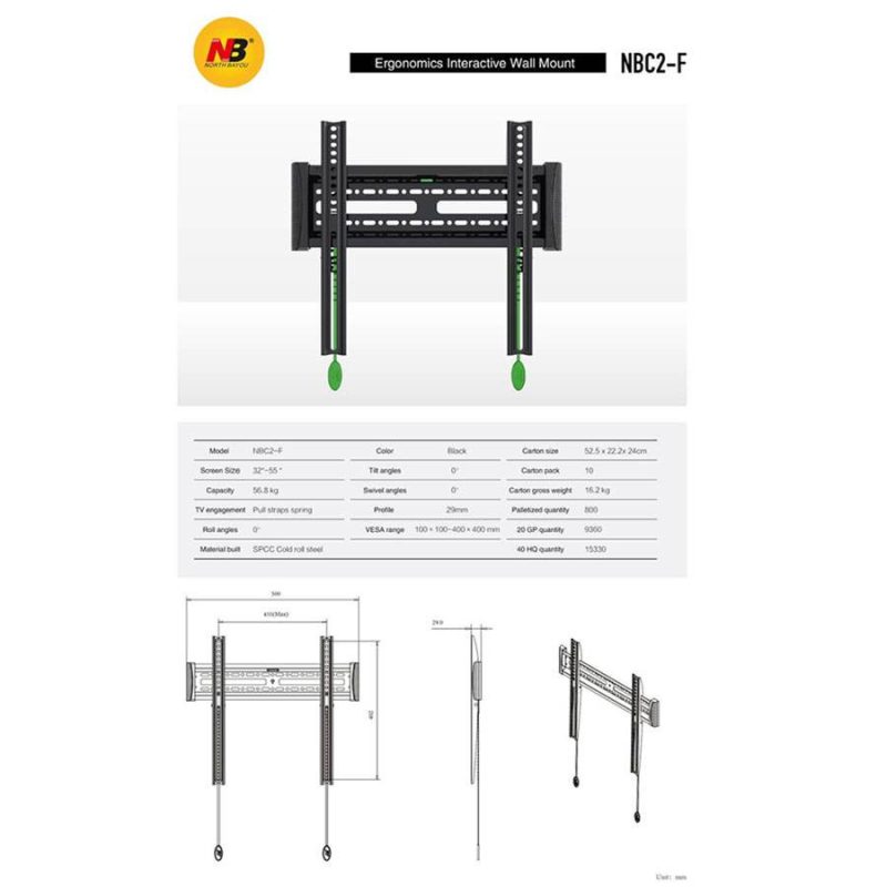 North Bayou C2-F 32 to 55-inch Adjustable Smart TV Wall Bracket