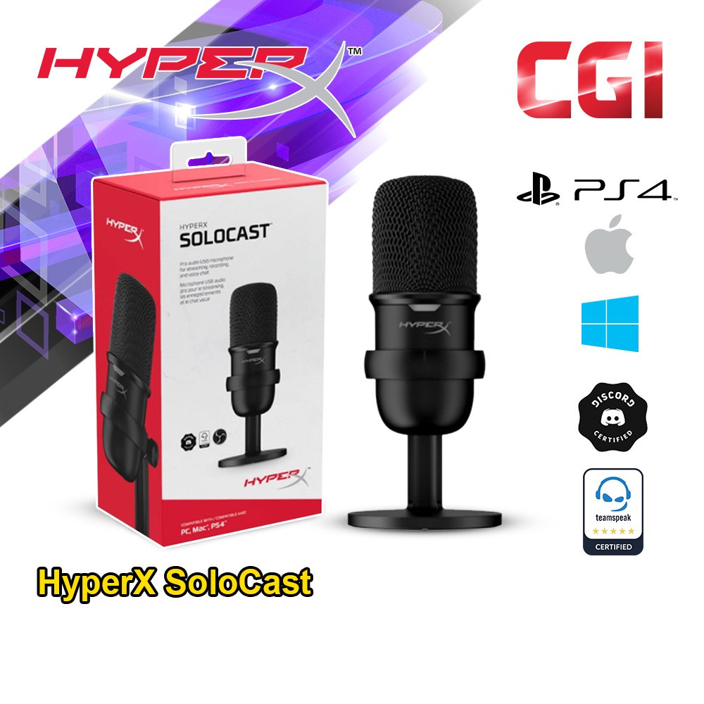 HyperX SoloCast USB Gaming Microphone For PC, PS4, MAC (HMIS1X-XX-BK/G)