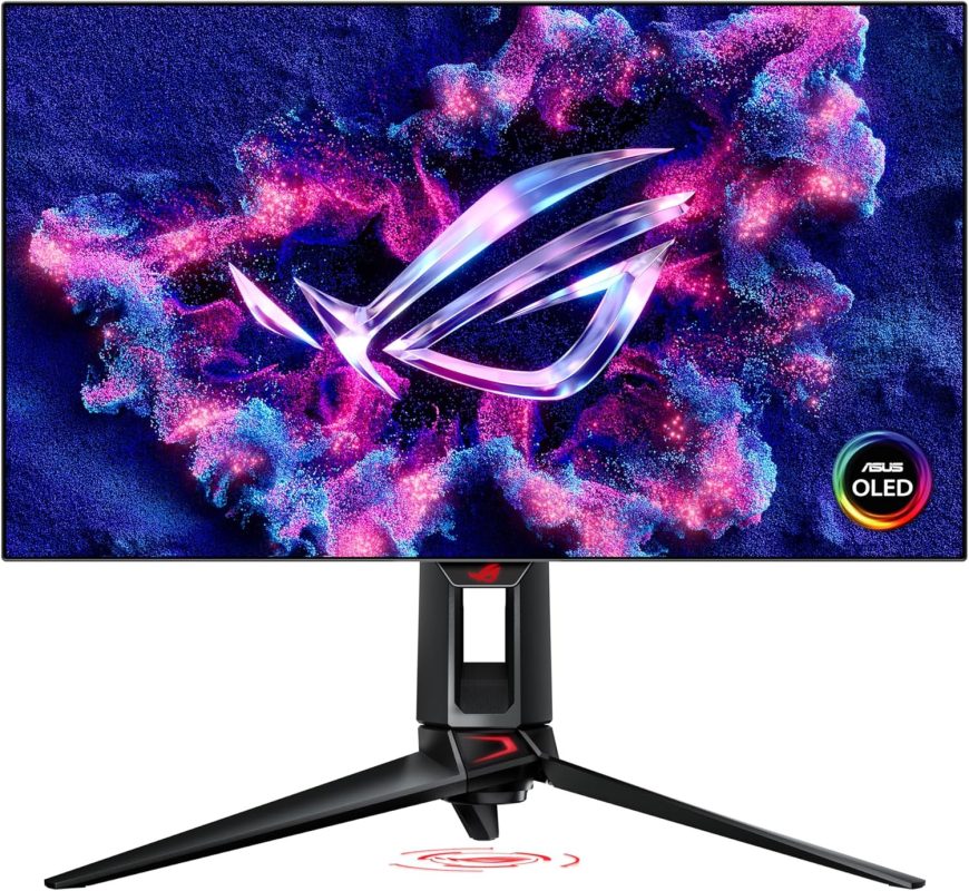 Asus 27" ROG Swift OLED PG27AQDP WOLED QHD HDR400 G-Sync Compatible 480Hz 0.03ms OLED Care+ Ai Assistant Gaming Monitor