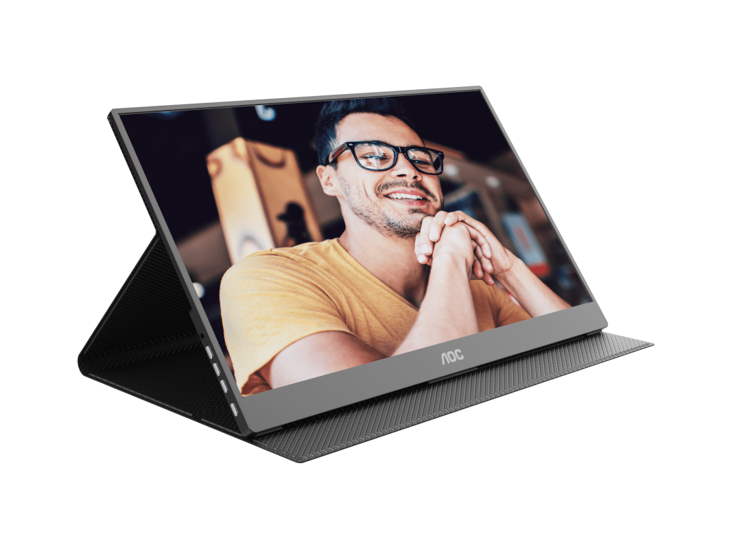 AOC 15.6" 16T10 IPS FHD 5ms Build-In-Speaker Portable Monitor with Foldable Smart Cover