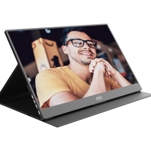 AOC 15.6" 16T10 IPS FHD 5ms Build-In-Speaker Portable Monitor with Foldable Smart Cover