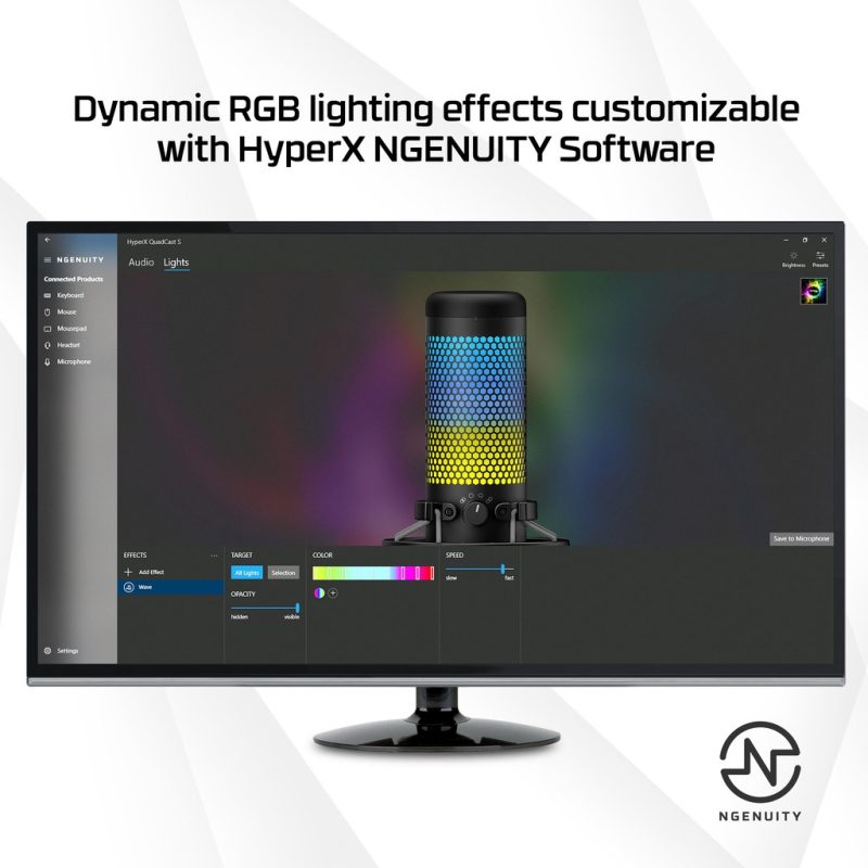 HyperX QuadCast S RGB Lighting USB Condenser Gaming & Streaming Microphone For PC, PS4, Mac (HMIQ1S-XX-RG/G)