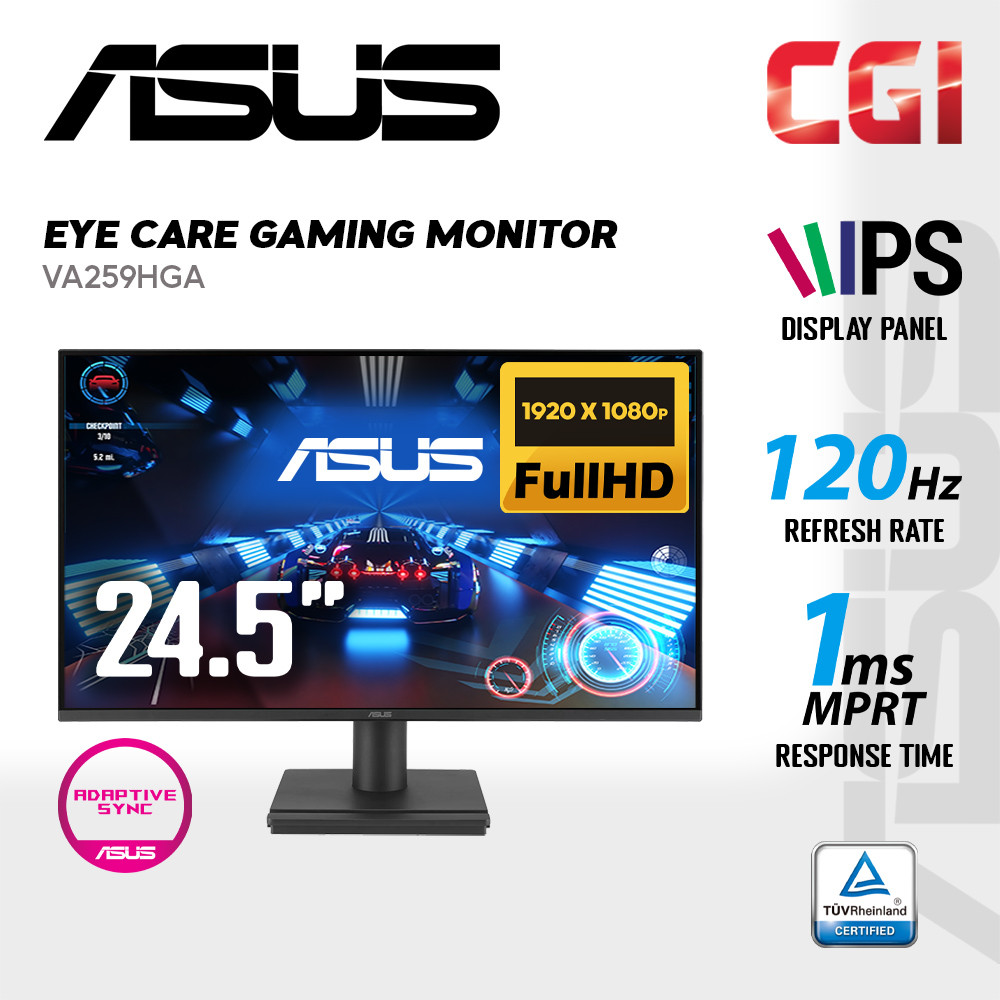 Asus 24.5" VA259HGA IPS FHD Adaptive Sync 120Hz 1ms Eye Care Frameless Gaming Monitor