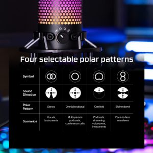 HyperX QuadCast S RGB Lighting USB Condenser Gaming & Streaming Microphone For PC, PS4, Mac (HMIQ1S-XX-RG/G)