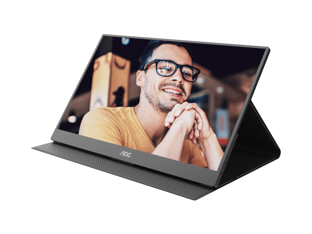 AOC 15.6" 16T10 IPS FHD 5ms Build-In-Speaker Portable Monitor with Foldable Smart Cover