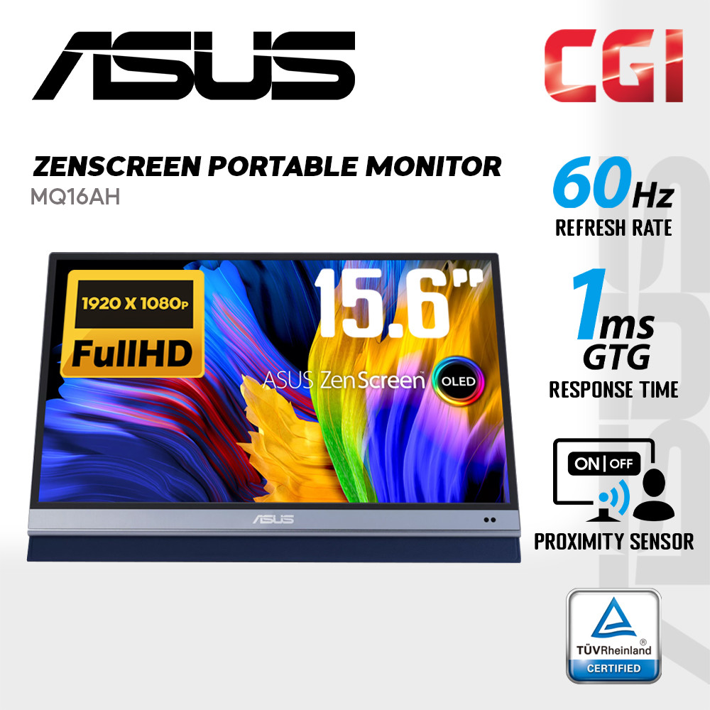 Asus 15.6" Zenscreen MQ16AH OLED FHD HDR10 100Hz 1ms 100% DCI-P3 Delta E<2 USB-C Portable Monitor