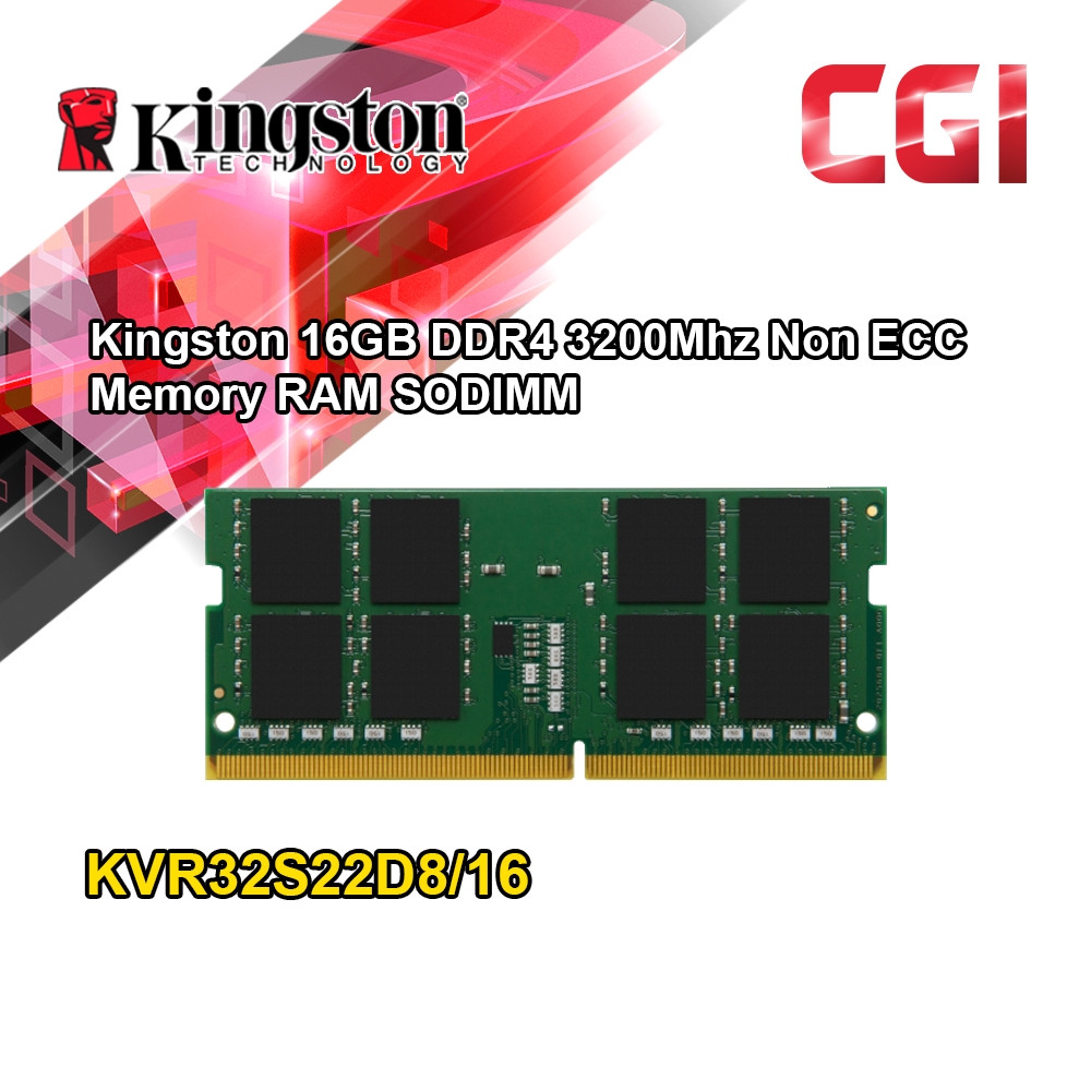 Kingston 16GB DDR4 3200Mhz Sodimm Value Ram - KVR32S22D8/16 / KVR32S22S8/16
