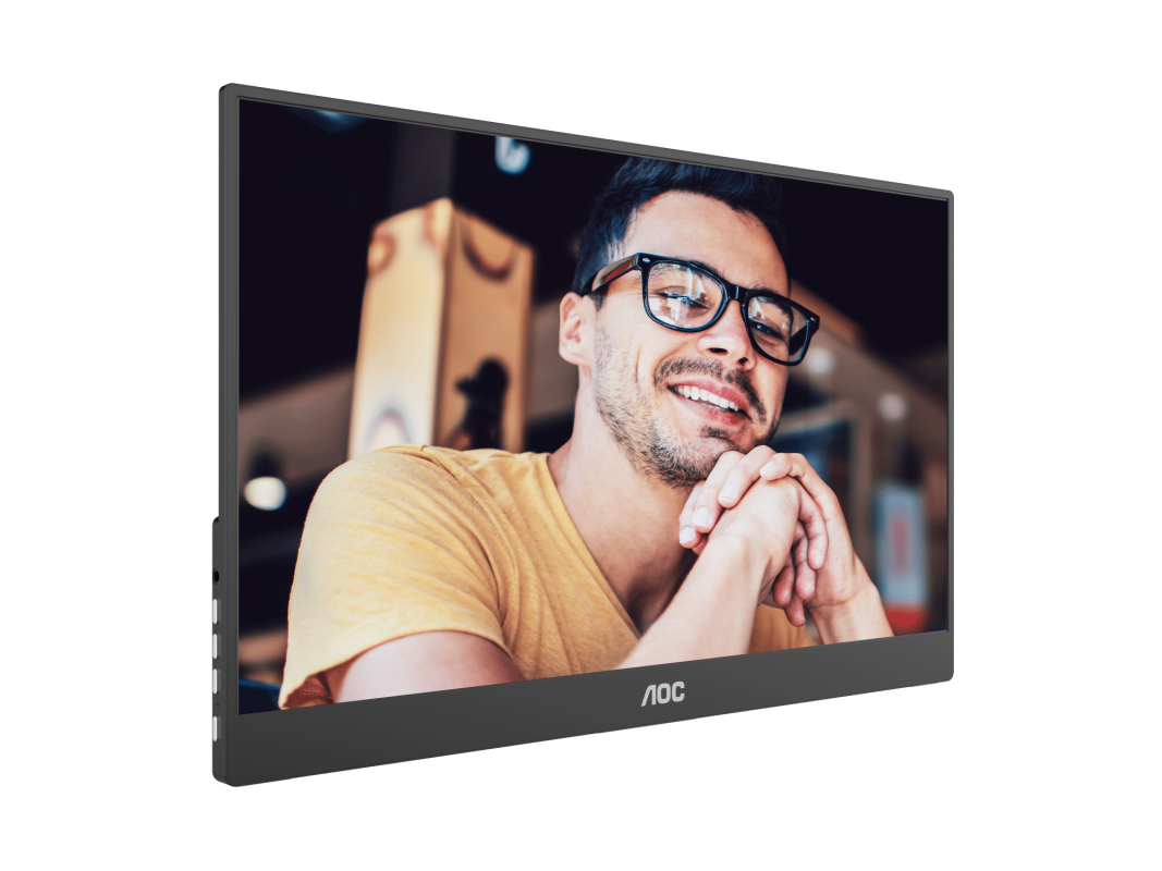 AOC 15.6" 16T10 IPS FHD 5ms Build-In-Speaker Portable Monitor with Foldable Smart Cover